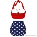 Aoracci Womens Retro Vintage Polka Underwire High Waisted Swimsuit Bathing Suits Bikini Red+blue B078RKJBP5